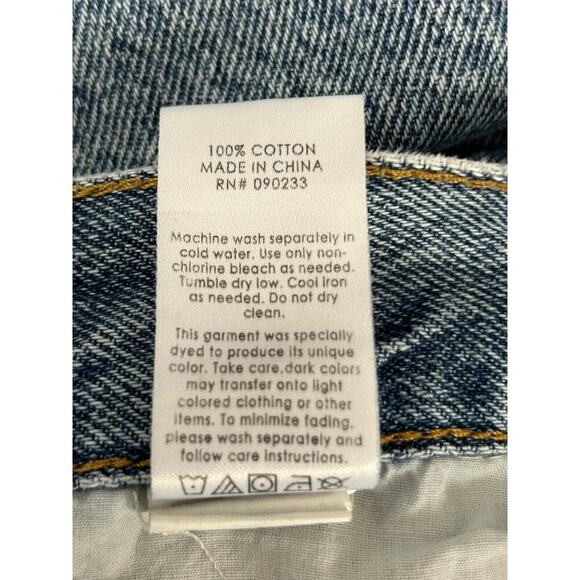 PacSun Jeans Womens Size 26 Two Toned High Rise Straight Button Fly Undone Hem - Picture 10 of 14